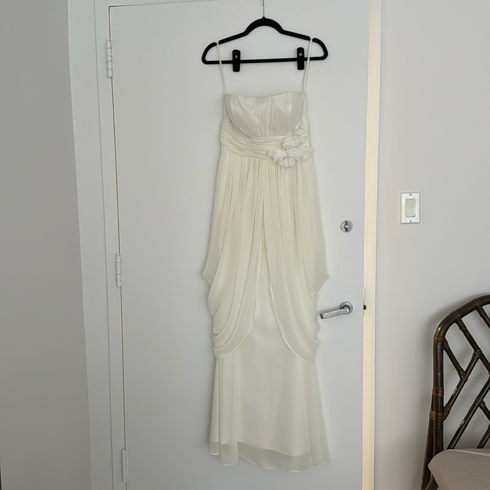 Adrianna Papell Ivory Strapless Gown Size 6
